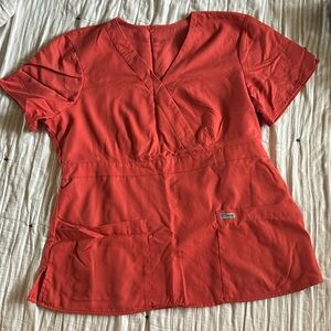 Large greys anatomy orange scrub top